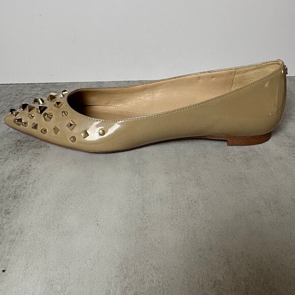 Sam Edelman Savana Flats Nude Patent Gold Studded Women's 9M - Picture 10 of 13